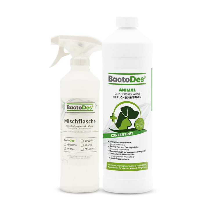 BactoDes Geruchsentferner - 1L Reiniger für den Tierbereich